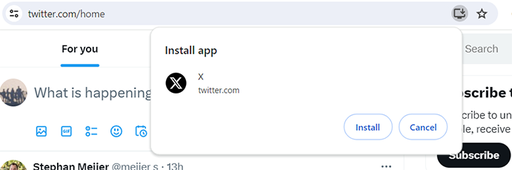 Install Twitter/X Screenshot