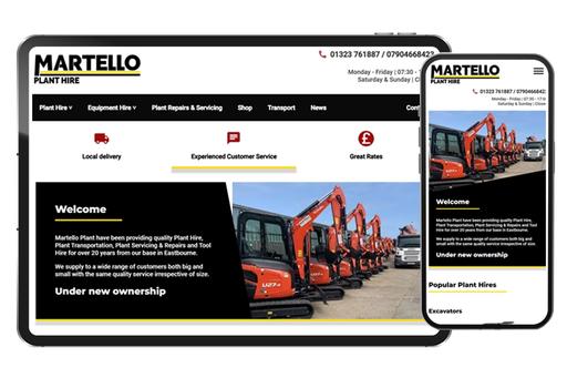 Martello Plant Hire - Web Design